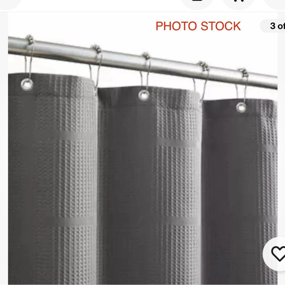 Nueva Spa 3 piece Bath Set, Curtain, Liner, Hooks, - Grey   NWOT